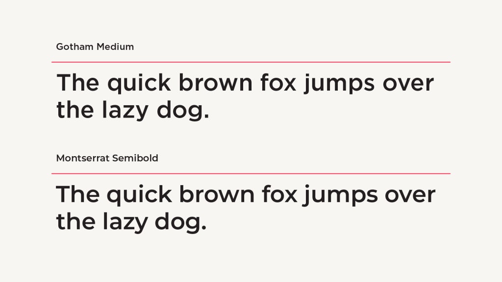 Gotham Medium Font vs Free Alternative Montserrat Semibold