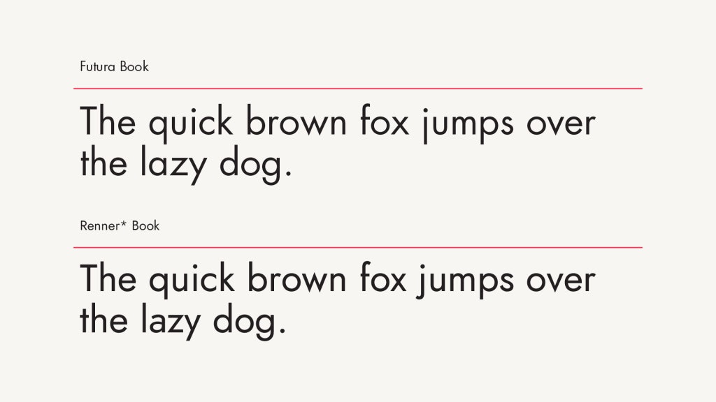 Futura Book Font vs Free Alternative Renner* Book