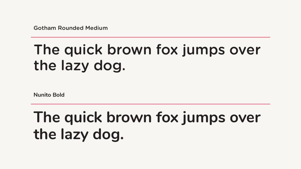 Gotham Rounded Medium Font vs Nunito Bold Alternative