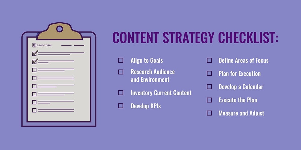 Content Strategy Checklist | Element Three
