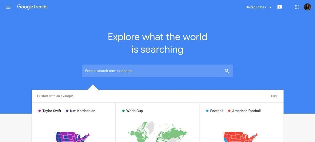 Google Trends Overview Page